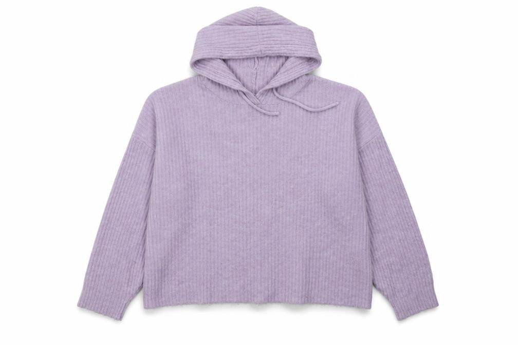 New Look Womens Purple  Acrylic Pullover Hoodie Size L  Pullover