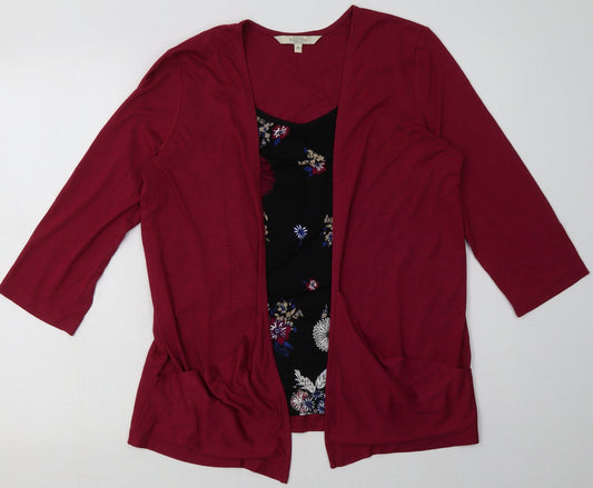 Debenhams Womens Purple Floral Polyester Pullover Sweatshirt Size 14  Pullover