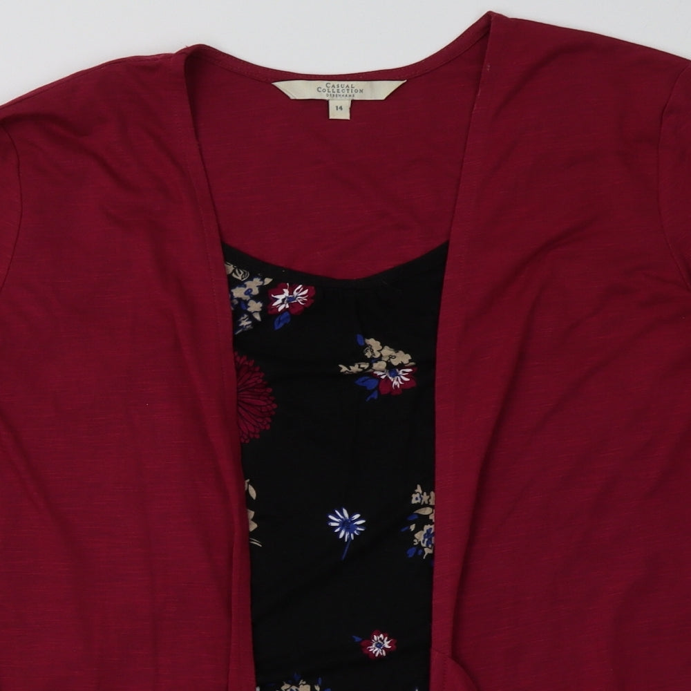 Debenhams Womens Purple Floral Polyester Pullover Sweatshirt Size 14  Pullover