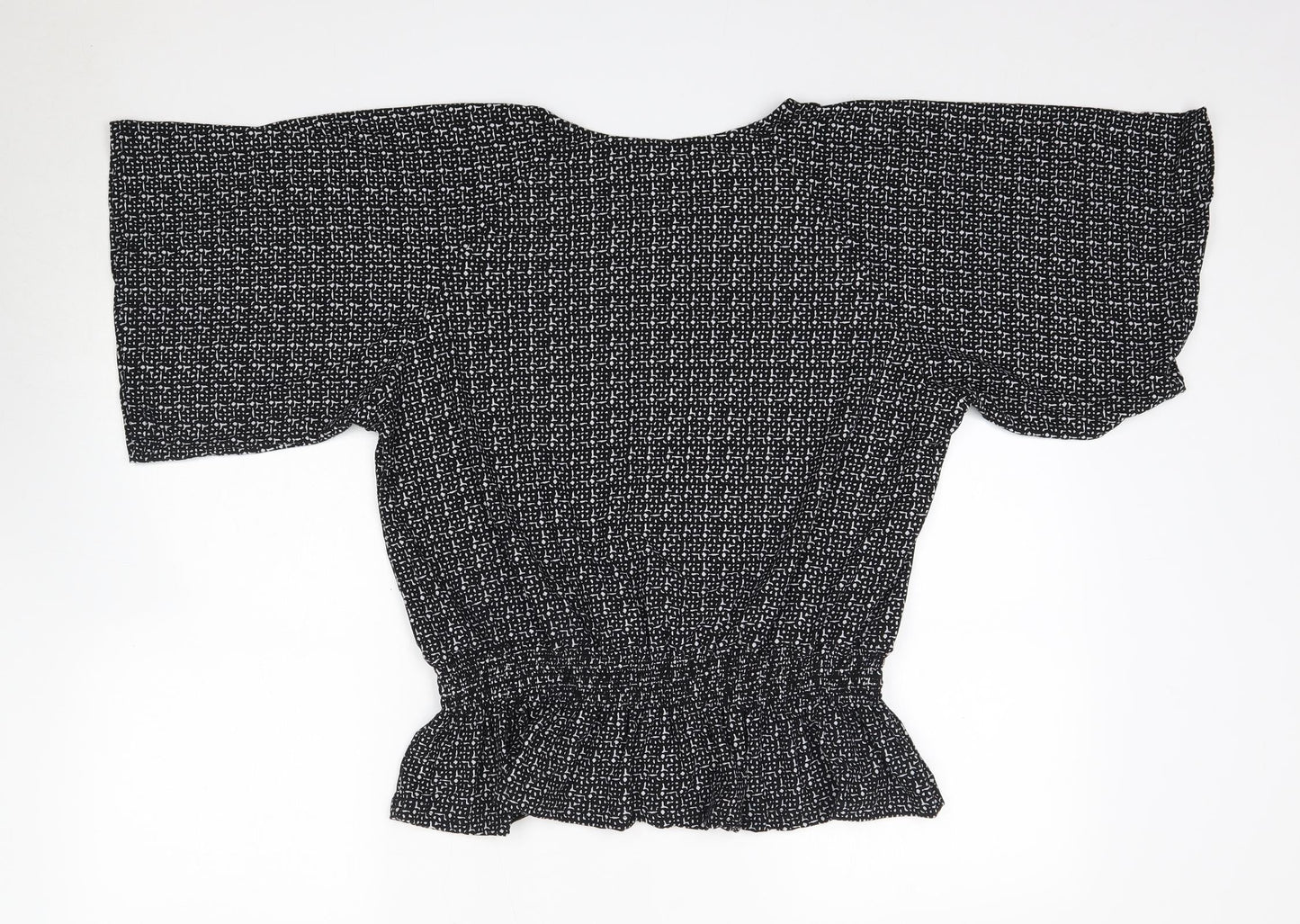 Pebble Bay Womens Black  Polyester Basic Blouse Size 18 Round Neck