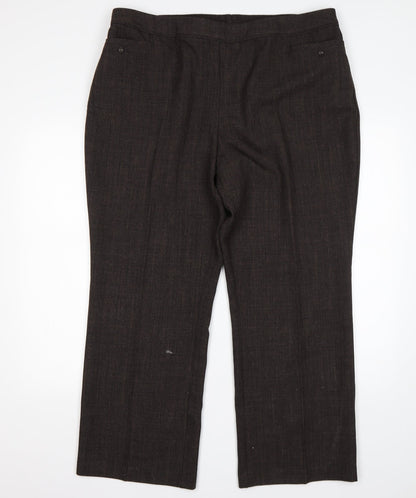 Marks & Spencer Womens Brown  Polyester Trousers  Size 20 L28 in Regular