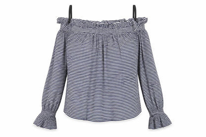 Atmosphere Womens Multicoloured Striped Viscose Basic T-Shirt Size 6 Boat Neck