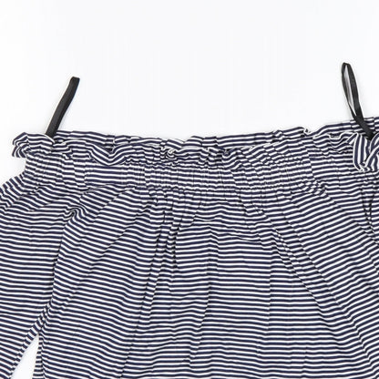 Atmosphere Womens Multicoloured Striped Viscose Basic T-Shirt Size 6 Boat Neck