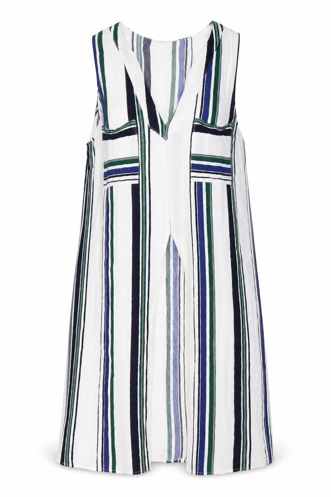 River Island Womens Multicoloured Striped Viscose Basic Blouse Size 10 V-Neck