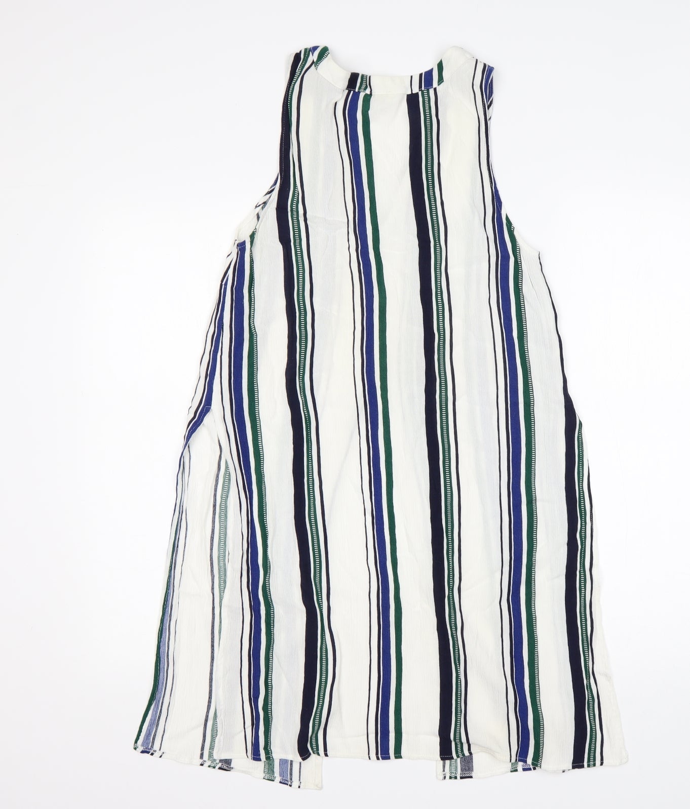 River Island Womens Multicoloured Striped Viscose Basic Blouse Size 10 V-Neck