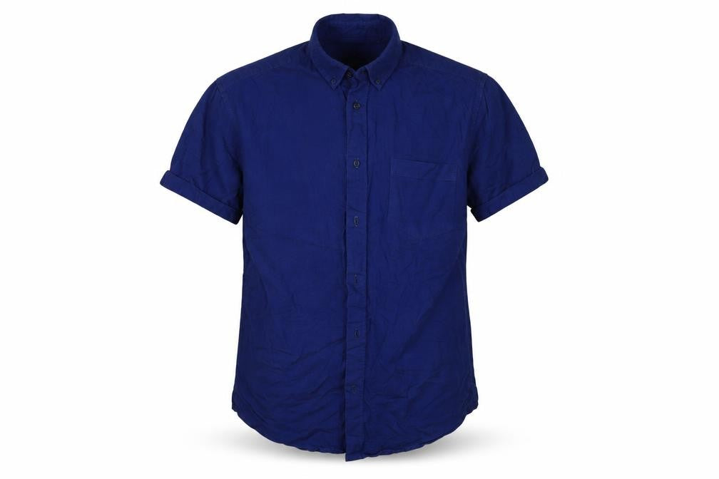 Primark Mens Blue  Cotton  Button-Up Size M Collared