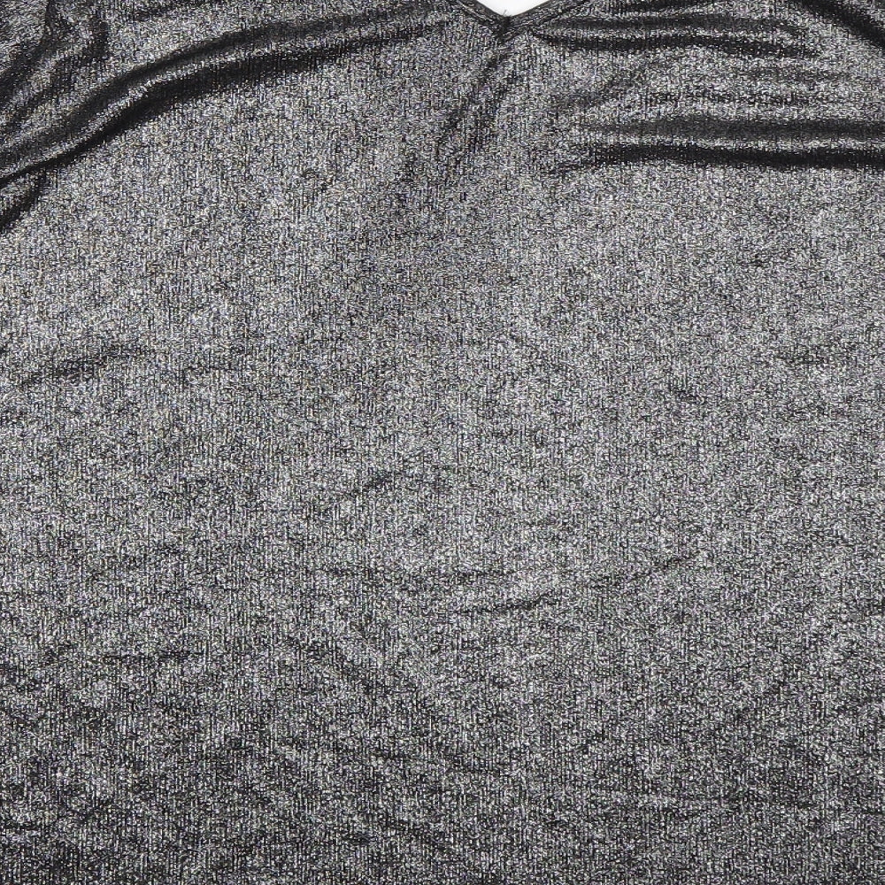 Papaya Womens Silver  Polyester Basic Blouse Size 12 V-Neck