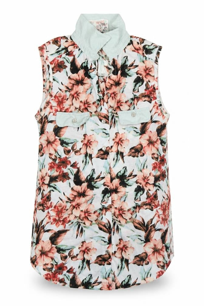 Atmosphere Womens Multicoloured Floral Polyester Basic Button-Up Size 10 Collared