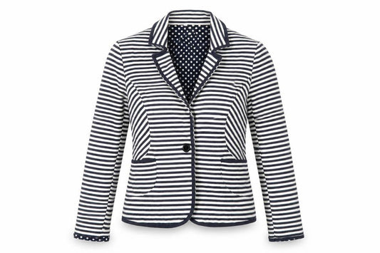 Next Womens Multicoloured Striped Cotton Jacket Blazer Size 12