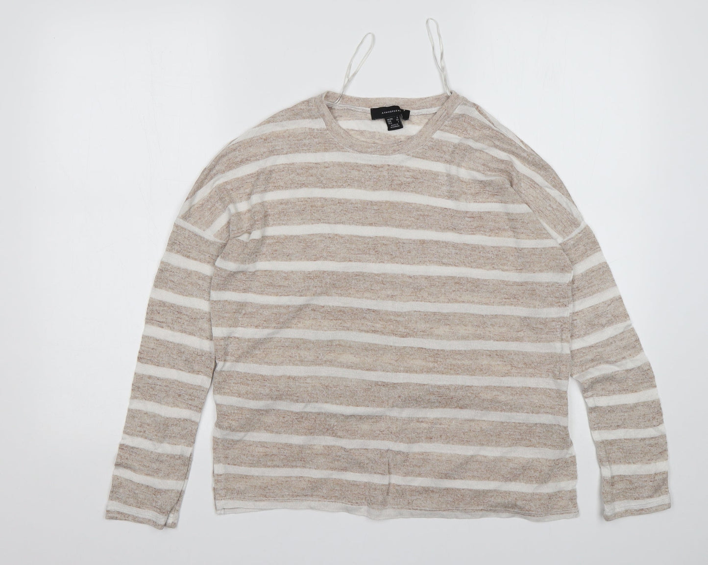 Atmosphere Womens Multicoloured Round Neck Striped Viscose Pullover Jumper Size 6