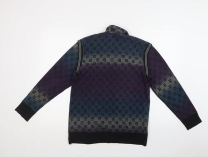 HJLRT Womens Multicoloured Collared Geometric  Henley Jumper Size XL