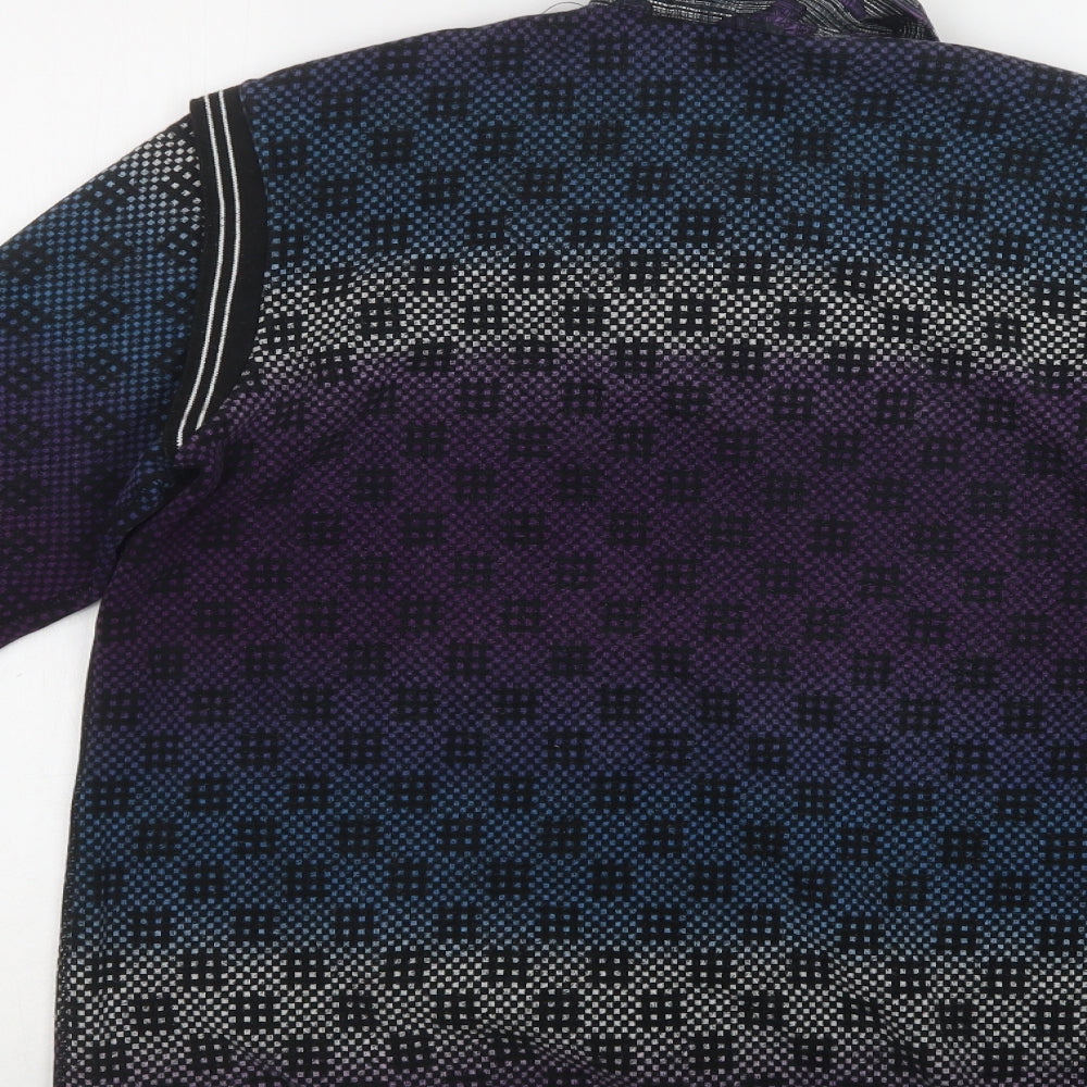 HJLRT Womens Multicoloured Collared Geometric  Henley Jumper Size XL