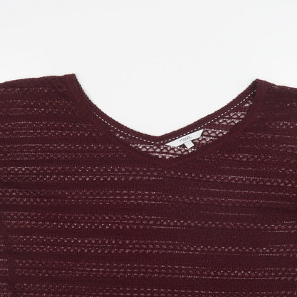 Next Womens Purple V-Neck   Pullover Jumper Size 8