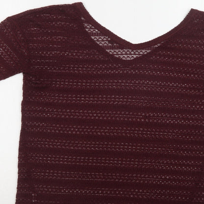 Next Womens Purple V-Neck   Pullover Jumper Size 8
