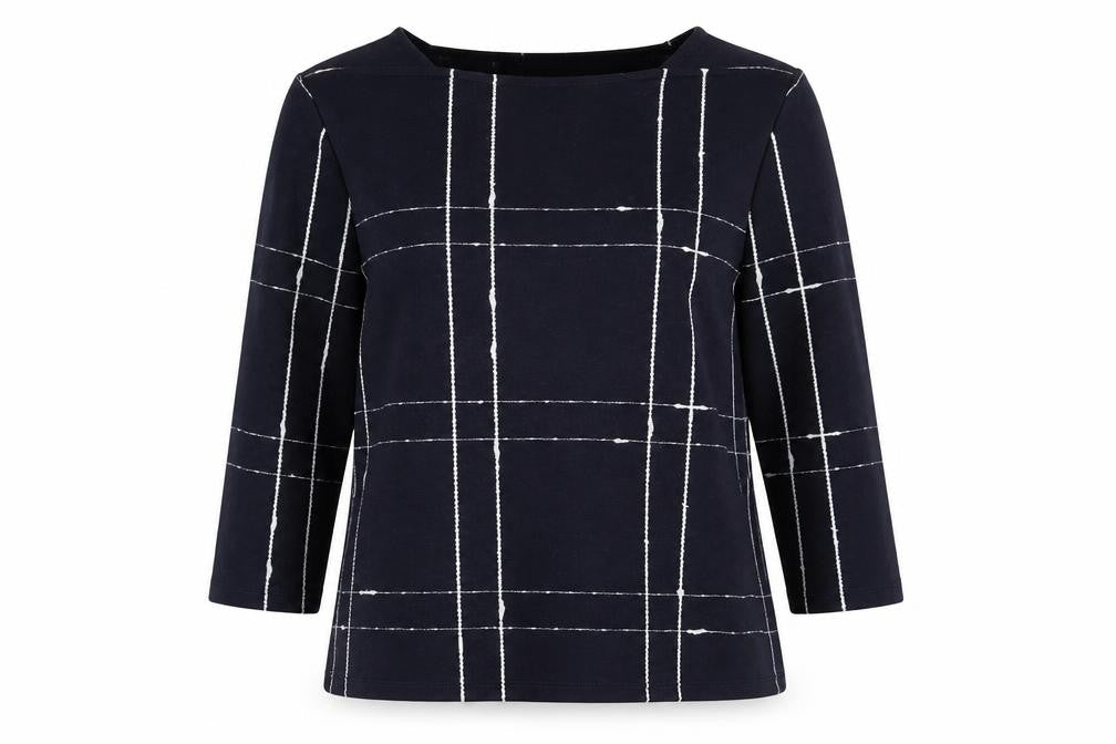 Bonmarché Womens Blue Square Neck Polyester Pullover Jumper Size 10
