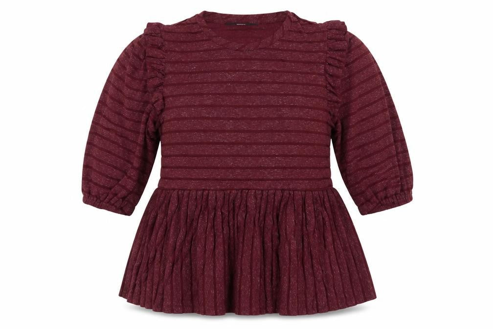 George Womens Purple Striped Polyester Basic Blouse Size 12 Crew Neck