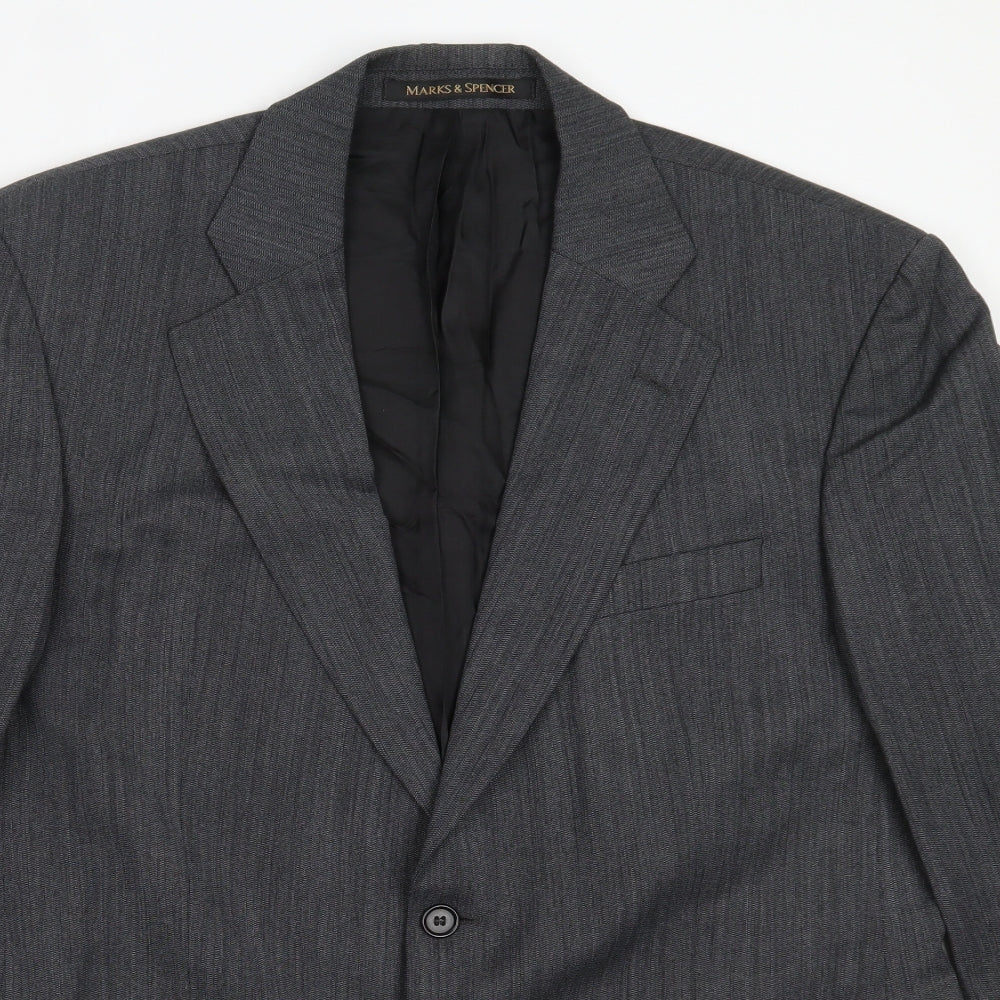 Marks and Spencer Mens Grey  Polyester Jacket Blazer Size 42