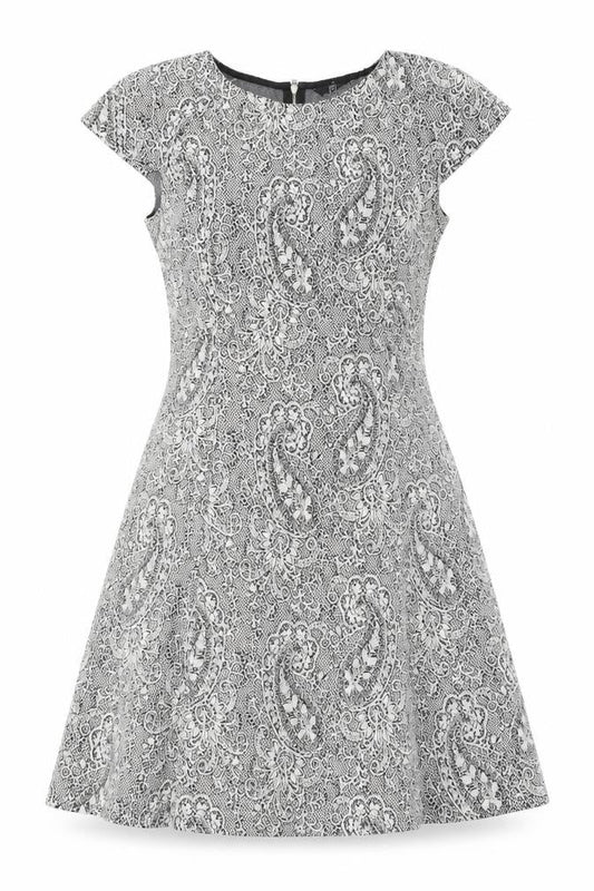 F&F Womens Ivory  Cotton Fit & Flare  Size 12  Round Neck
