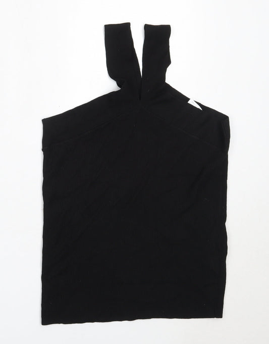 NEXT Womens Black  Viscose Basic Blouse Size 10 Round Neck