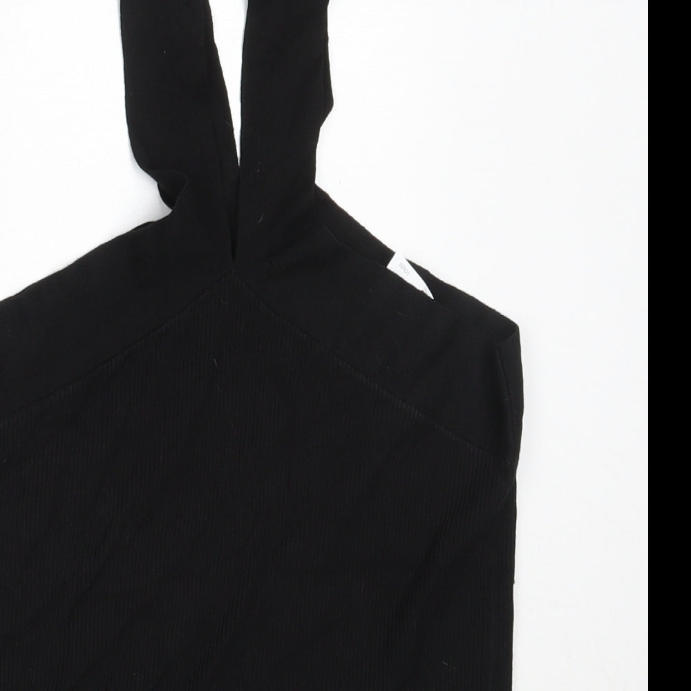 NEXT Womens Black  Viscose Basic Blouse Size 10 Round Neck