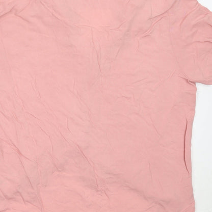 ASOS Womens Pink  Viscose Basic Button-Up Size M Collared