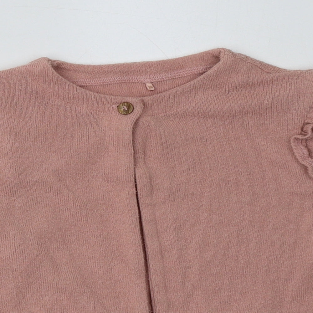 George Girls Pink Crew Neck  Polyester Cape Jumper Size 3-4 Years  Button