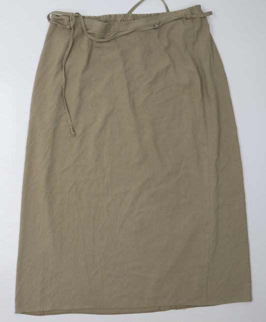 Evans Womens Beige  Polyester A-Line Skirt Size 22   Tie