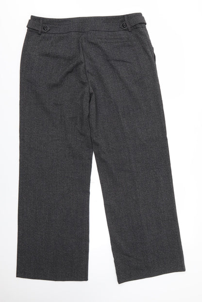 BHS Womens Grey  Polyester Dress Pants Trousers Size 16 L30 in Regular