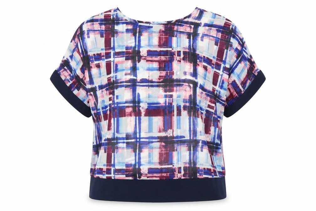 Avon Womens Multicoloured  Polyester Basic Blouse Size 14 Round Neck