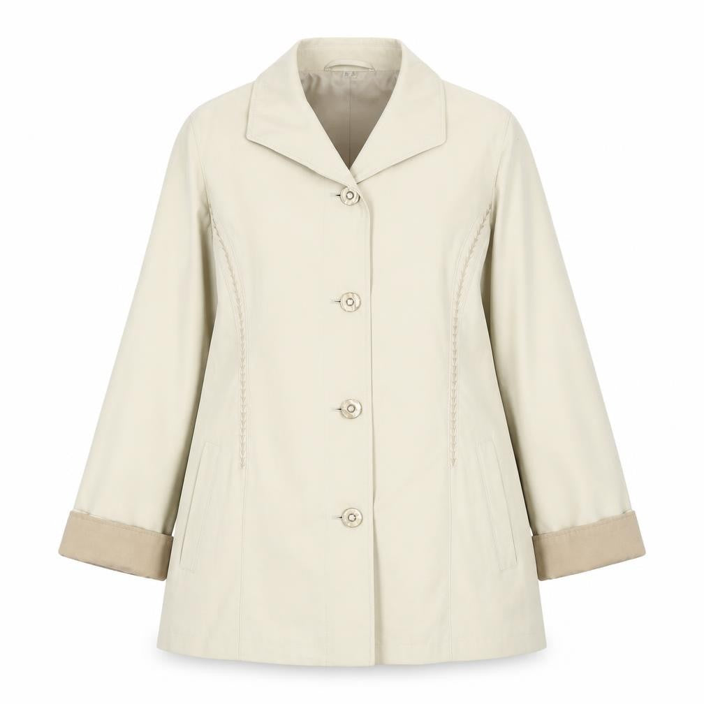 Isabell Womens Beige   Overcoat Coat Size 12  Button