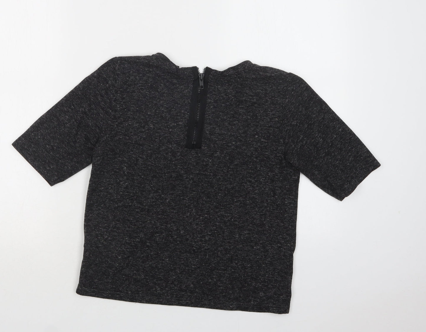 Topshop Womens Grey Crew Neck  Polyester Pullover Jumper Size 8
