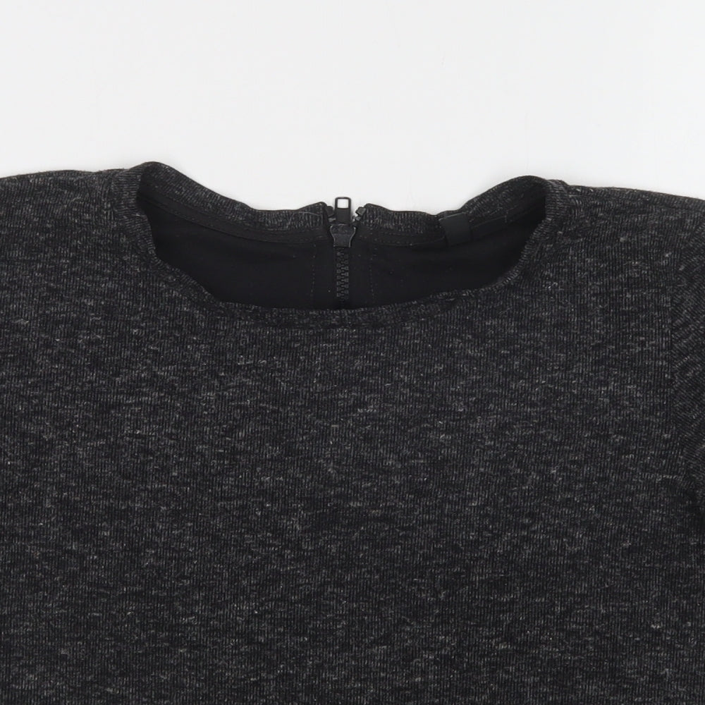 Topshop Womens Grey Crew Neck  Polyester Pullover Jumper Size 8