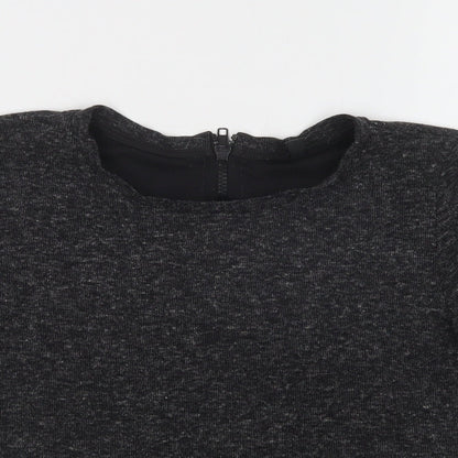 Topshop Womens Grey Crew Neck  Polyester Pullover Jumper Size 8
