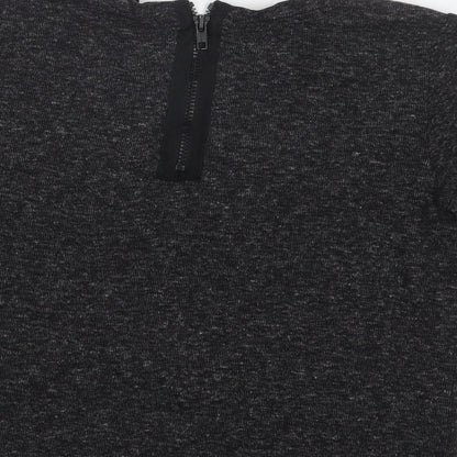 Topshop Womens Grey Crew Neck  Polyester Pullover Jumper Size 8