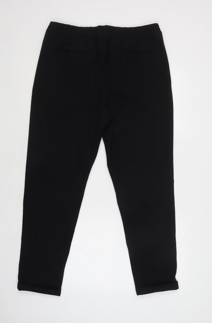 H&M Womens Black  Polyester Jegging Trousers Size L L30 in Regular Drawstring