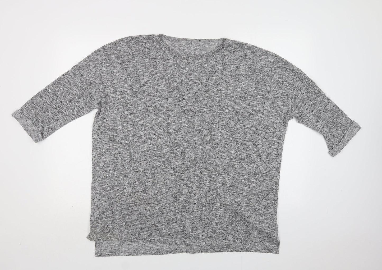 New Look Womens Grey Crew Neck  Polyester Pullover Jumper Size M
