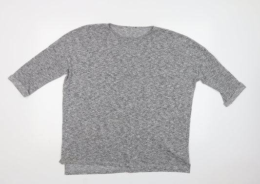 New Look Womens Grey Crew Neck  Polyester Pullover Jumper Size M