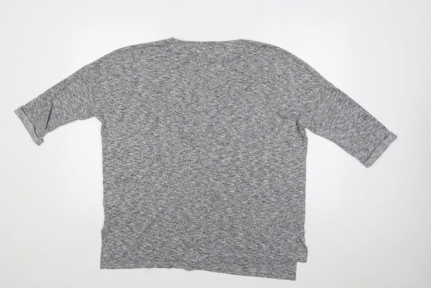 New Look Womens Grey Crew Neck  Polyester Pullover Jumper Size M