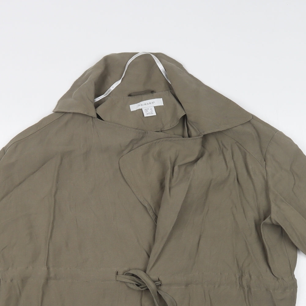 Primark Womens Green   Overcoat Coat Size 12  Drawstring