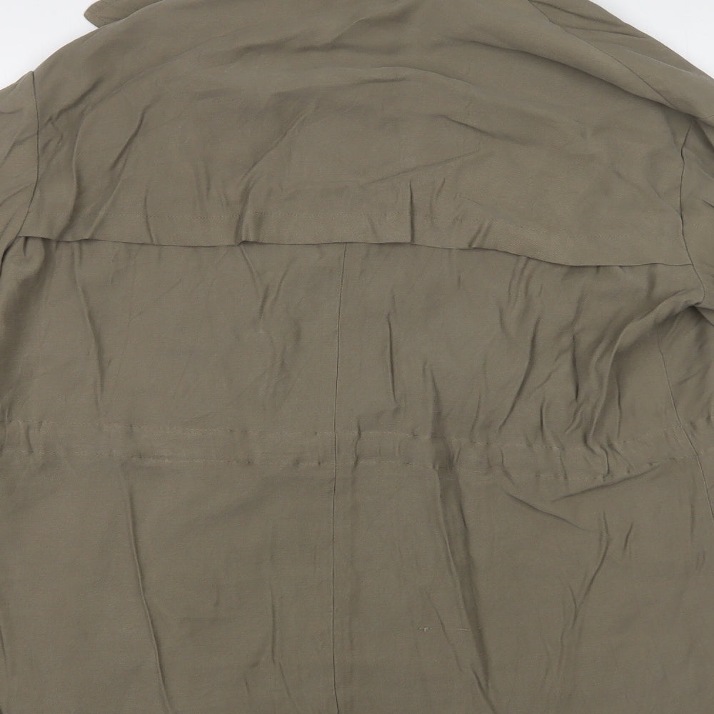 Primark Womens Green   Overcoat Coat Size 12  Drawstring