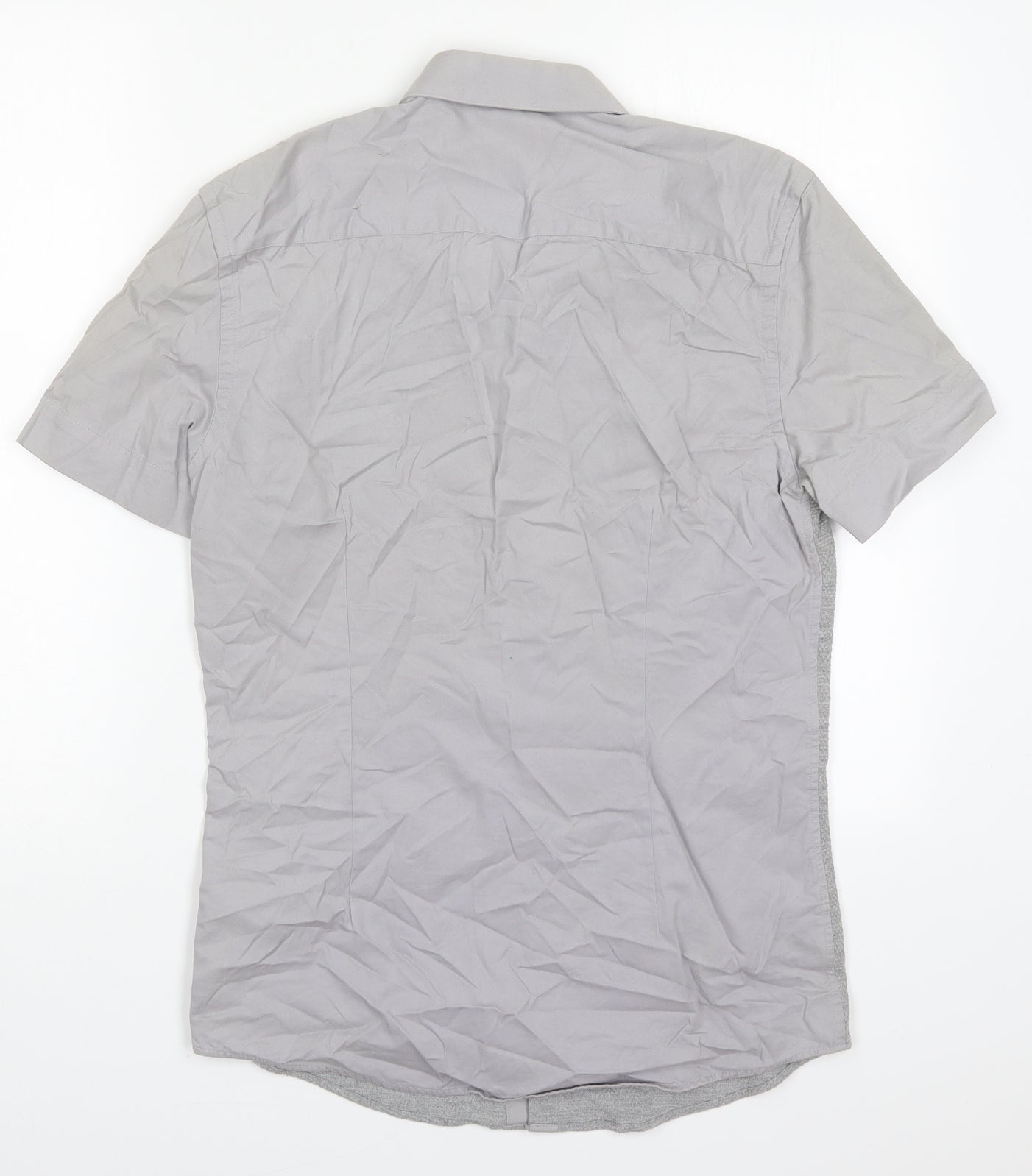 Burton Mens Grey  Cotton  Button-Up Size S Collared Button