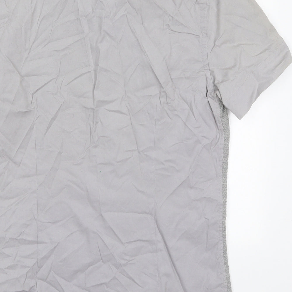 Burton Mens Grey  Cotton  Button-Up Size S Collared Button