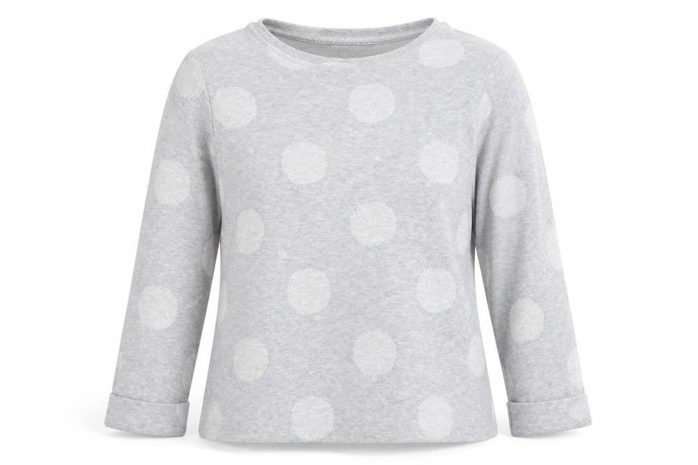 Marks & Spencer Womens Grey Round Neck Polka Dot Polyester Pullover Jumper Size 14