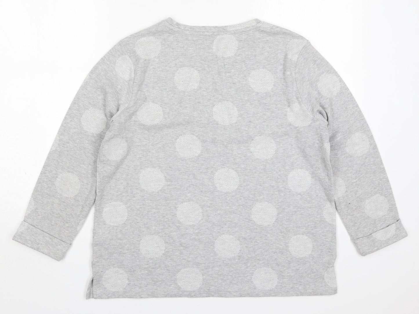 Marks and Spencer Womens Grey Round Neck Polka Dot Polyester Pullover Jumper Size 14