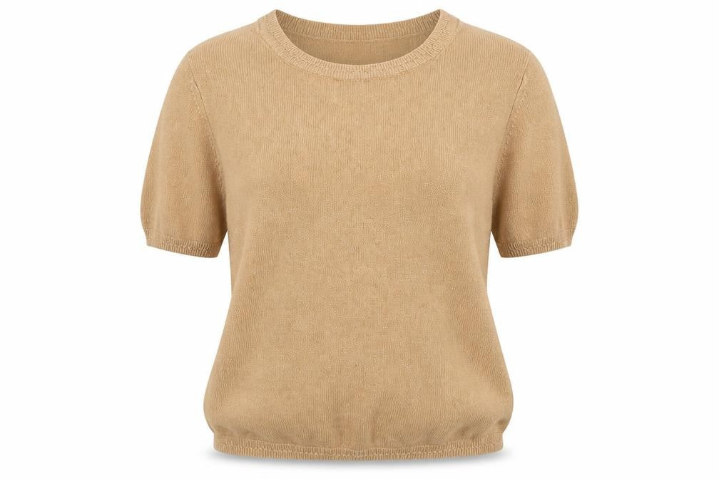 Marks & Spencer Womens Beige Round Neck  Acrylic Pullover Jumper Size 12
