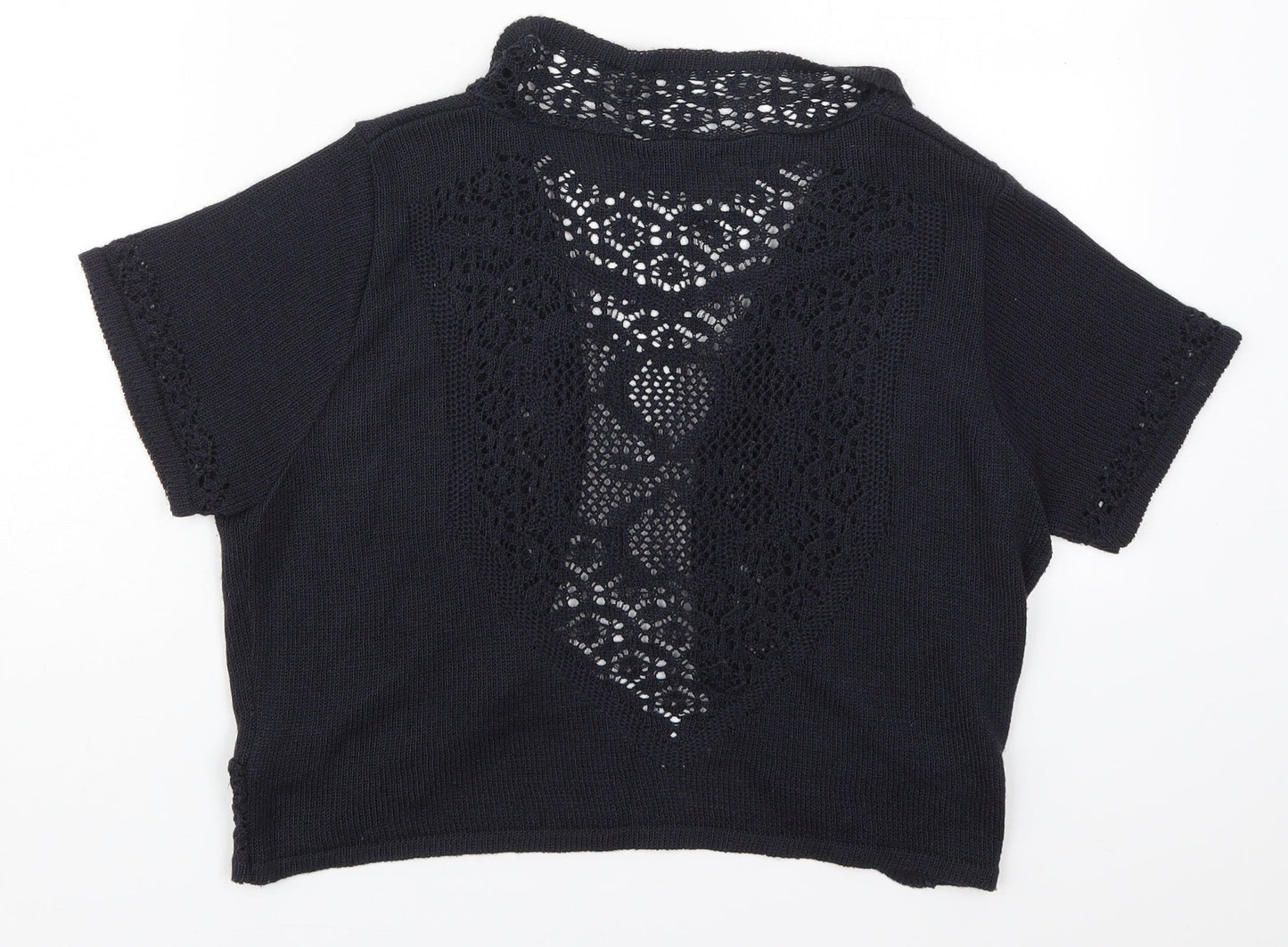 Soon Womens Blue V-Neck  Acrylic Cardigan Jumper Size 16