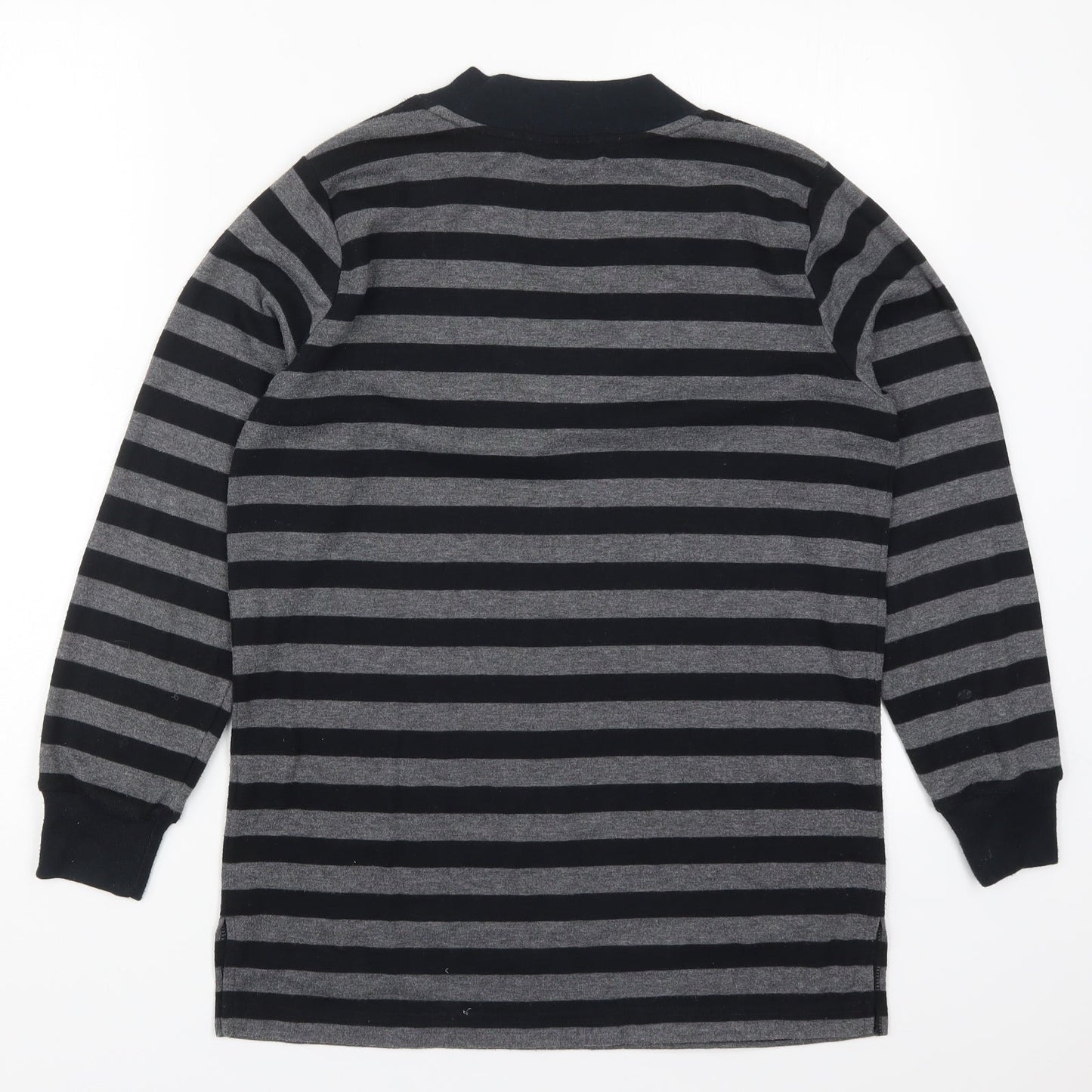 Casual Comfort Womens Grey Striped Polyester Pullover Sweatshirt Size 12  Pullover