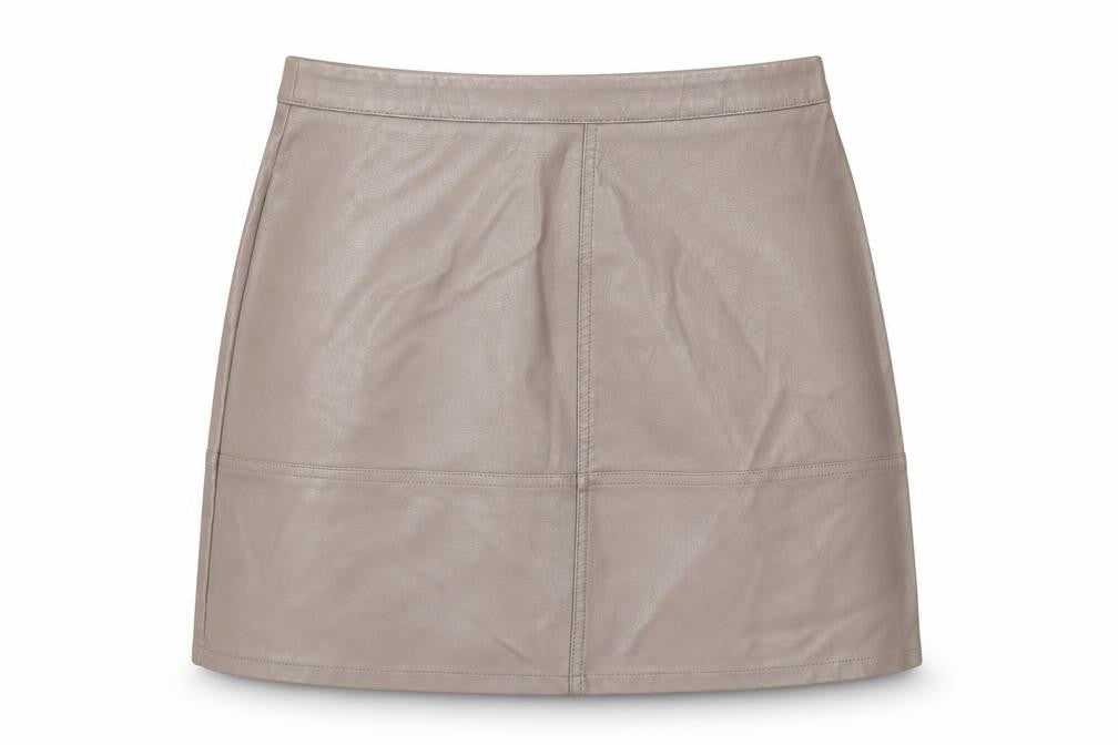 New Look Womens Brown  Polyurethane A-Line Skirt Size 12   Zip