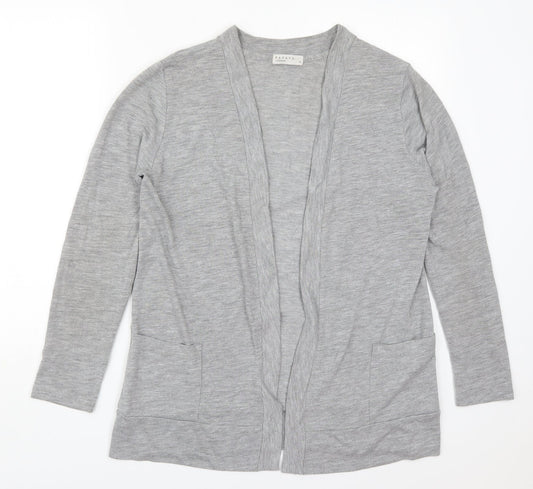 Papaya Womens Grey V-Neck  Viscose Cardigan Jumper Size 14