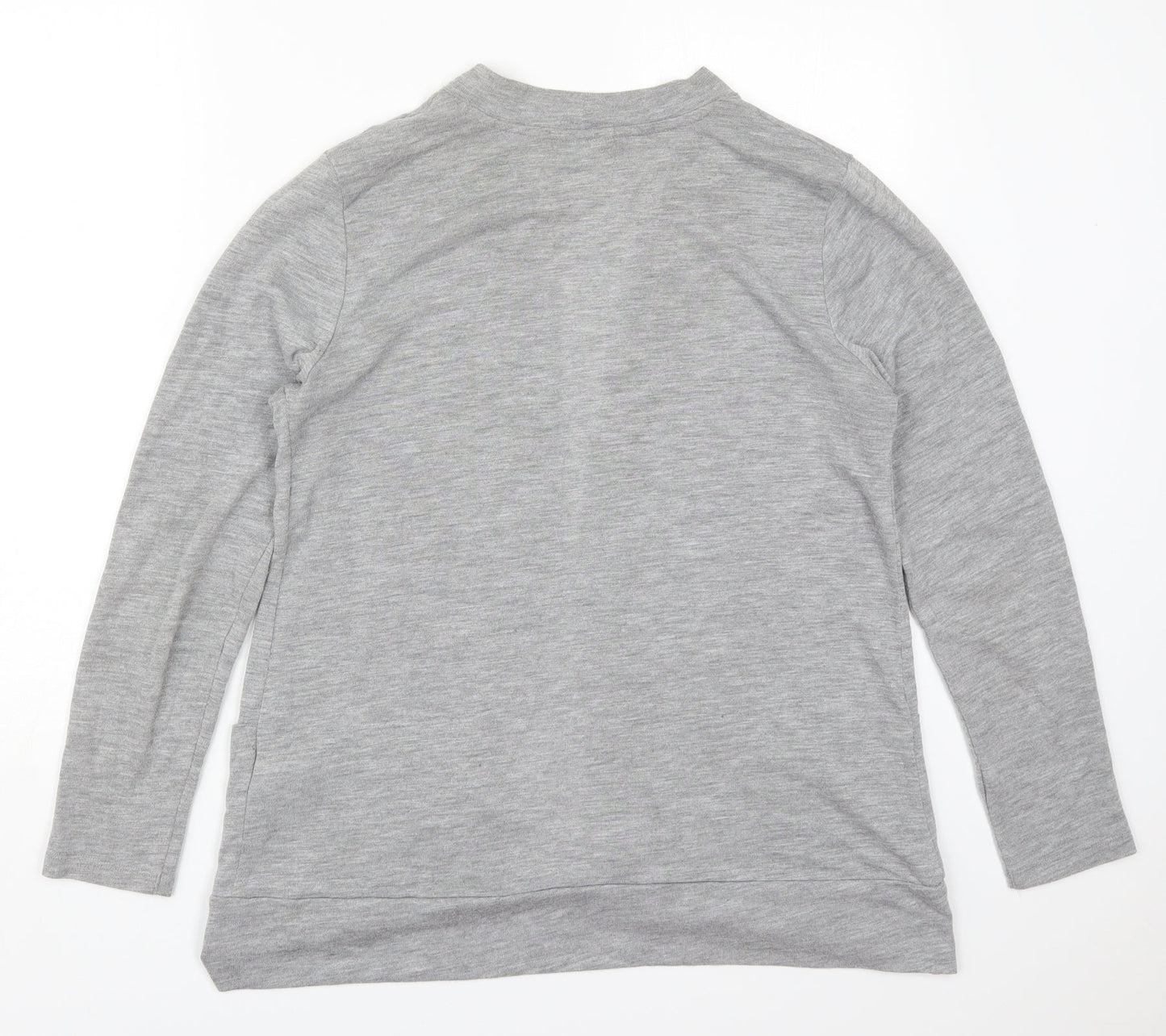 Papaya Womens Grey V-Neck  Viscose Cardigan Jumper Size 14